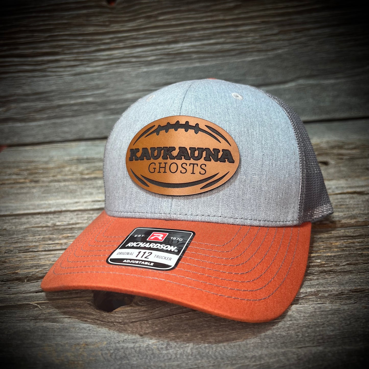 Kaukauna Football Leather Patch Hats