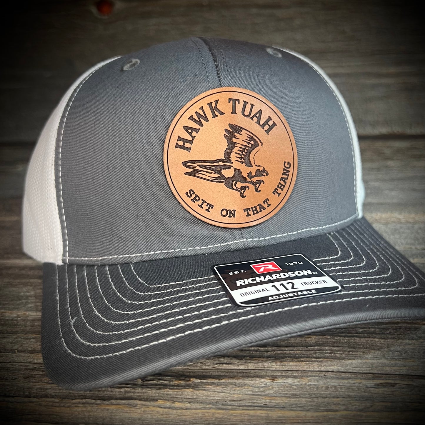HAWK TUAH Leather Patch Hat
