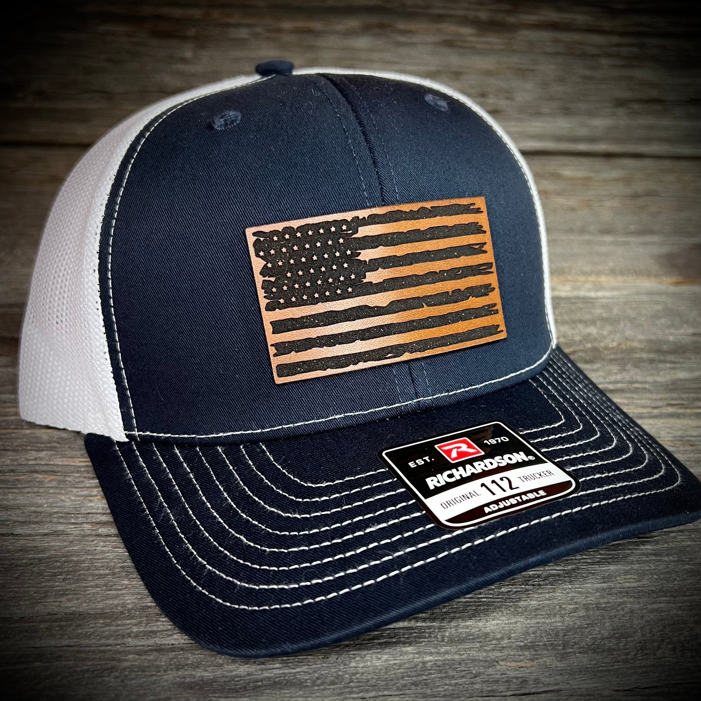 American Flag Leather Patch Hat