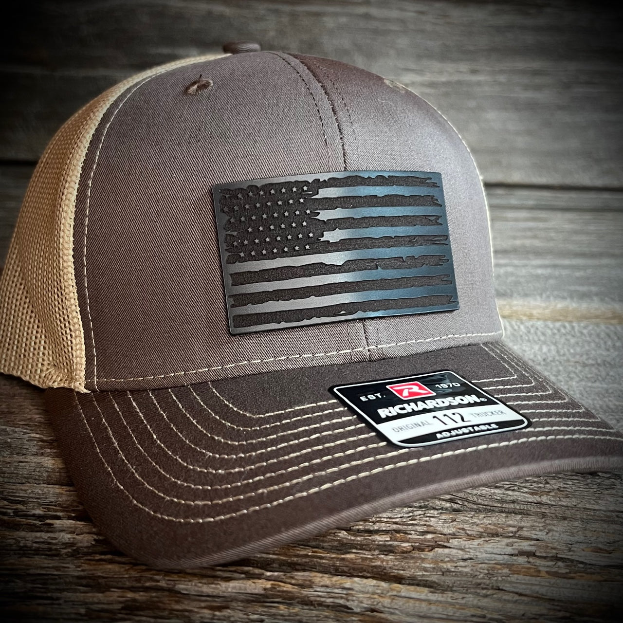 American Flag Leather Patch Hat