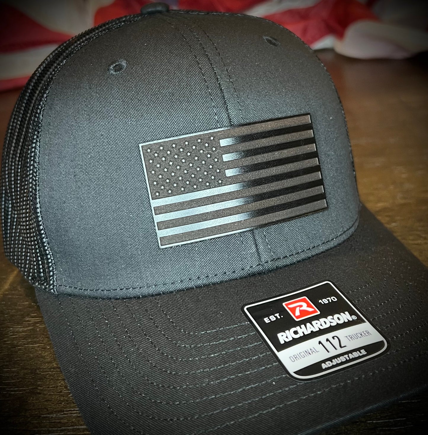 American Flag Leather Patch Hat