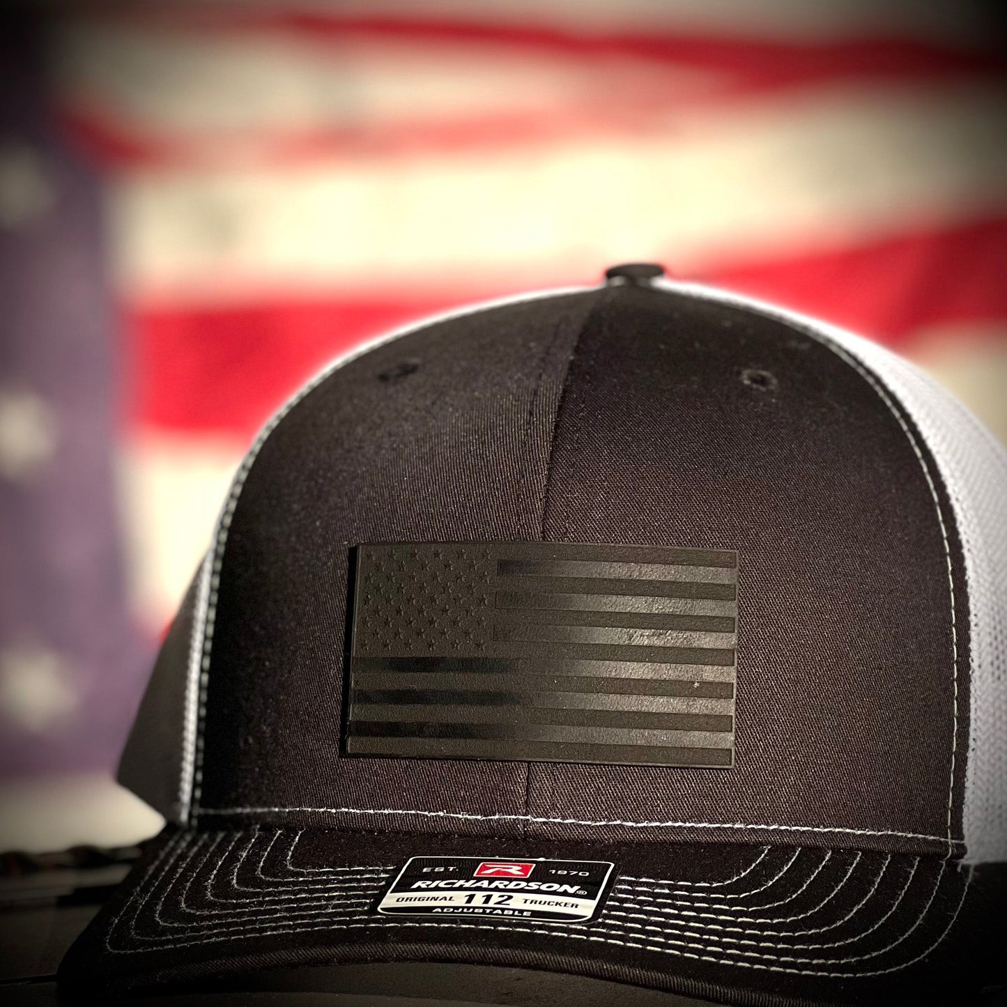 American Flag Leather Patch Hat