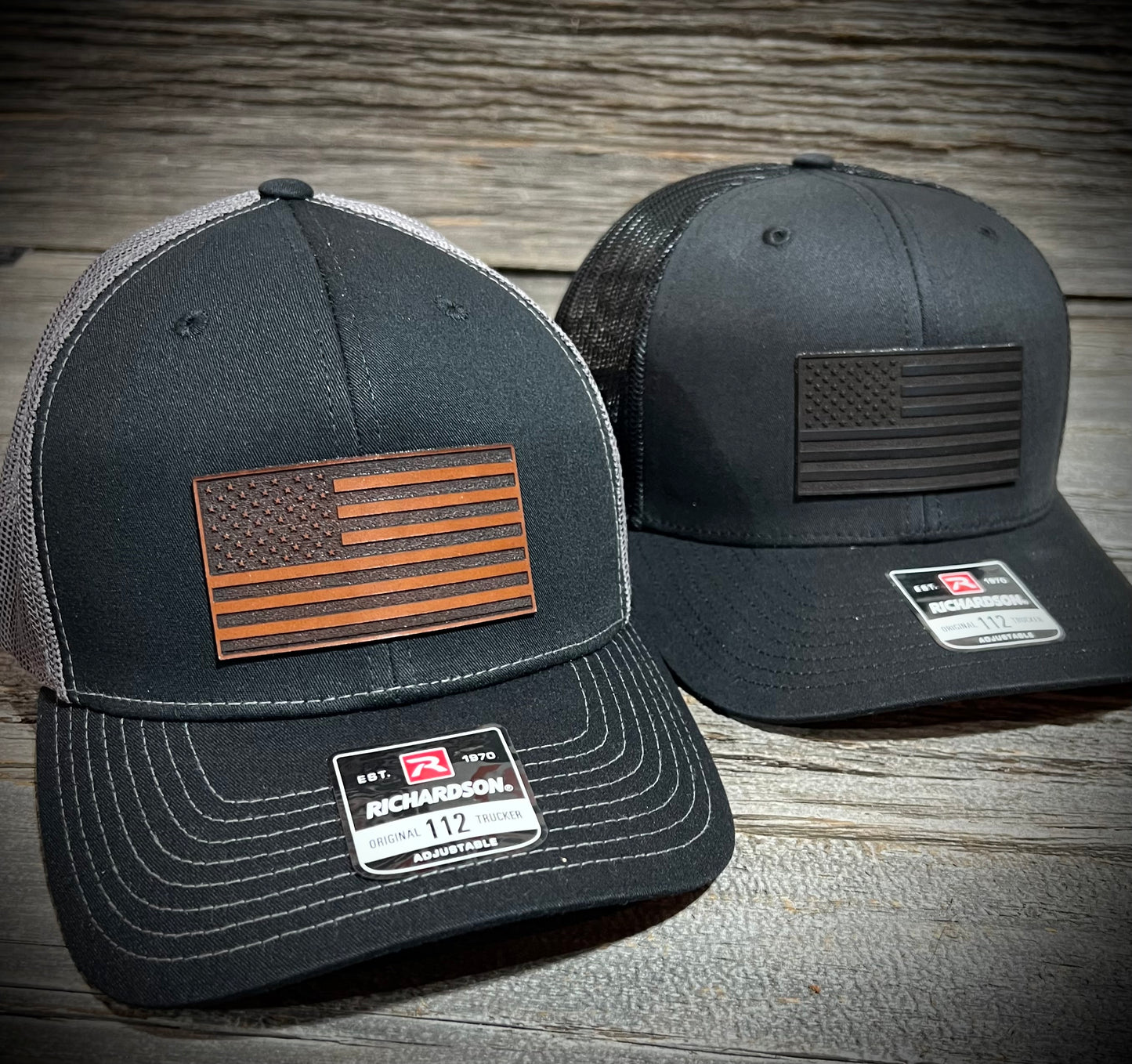 American Flag Leather Patch Hat