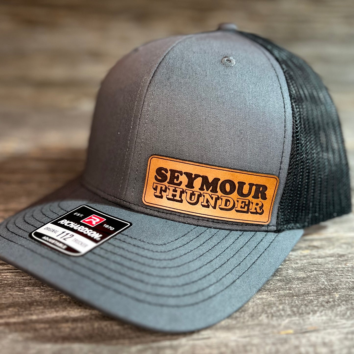 School Mascot Leather Patch Hat
