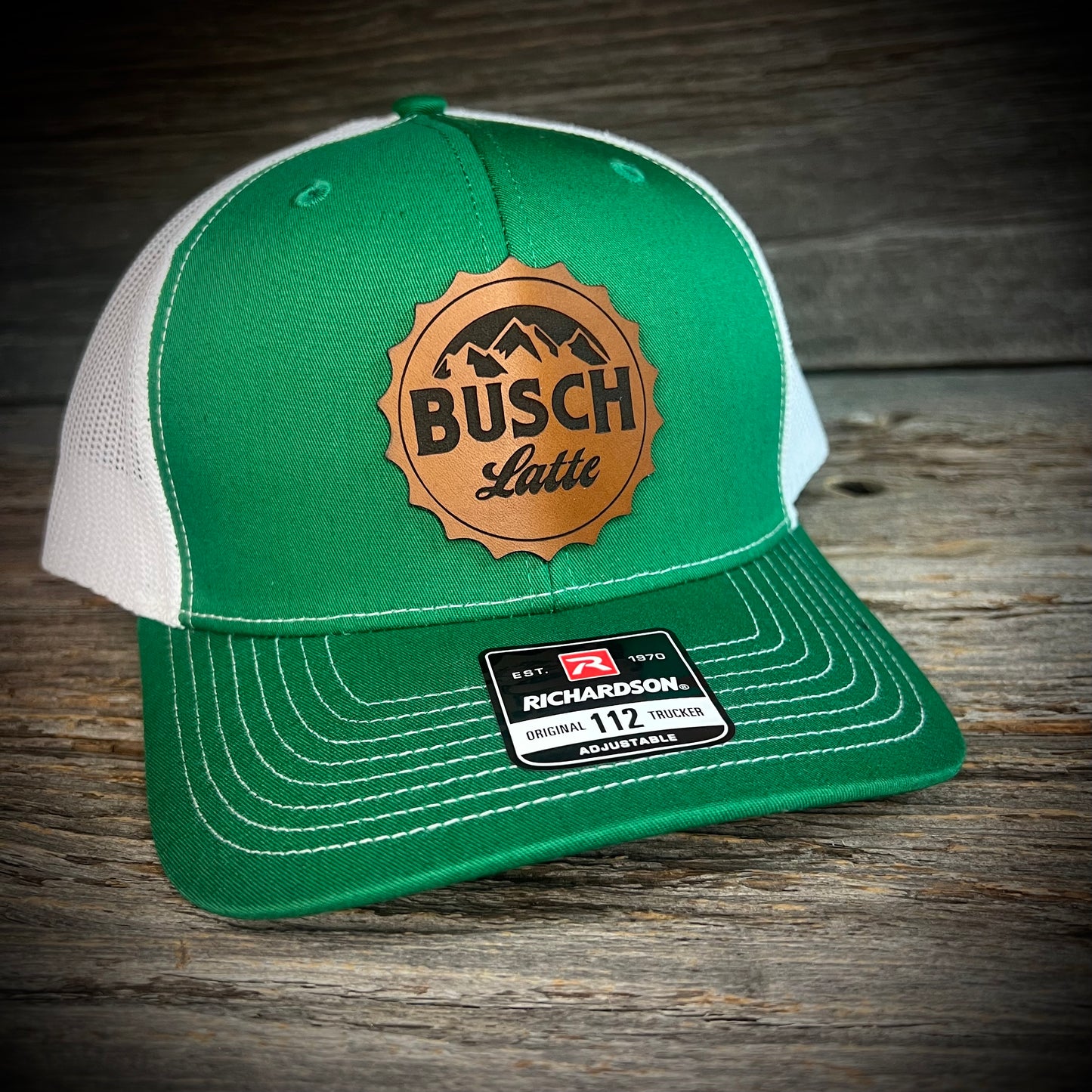 Busch Latte Leather Patch Hat