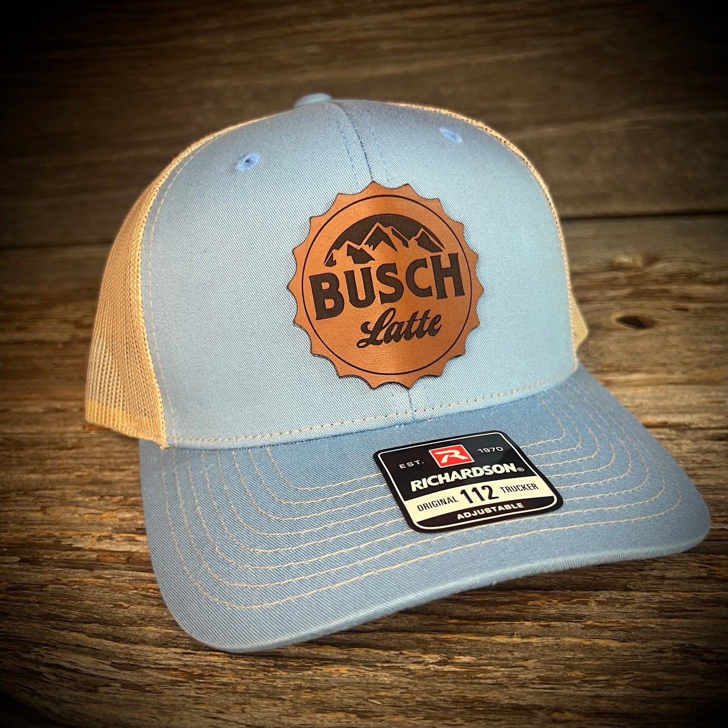 Busch Latte Leather Patch Hat