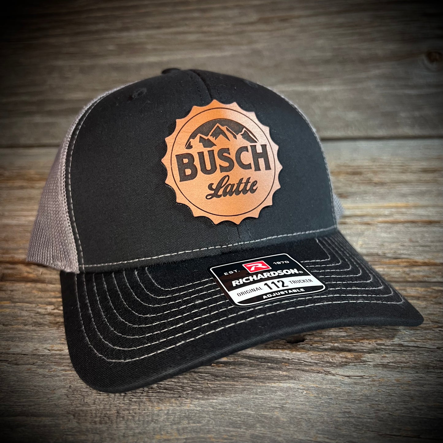 Busch Latte Leather Patch Hat