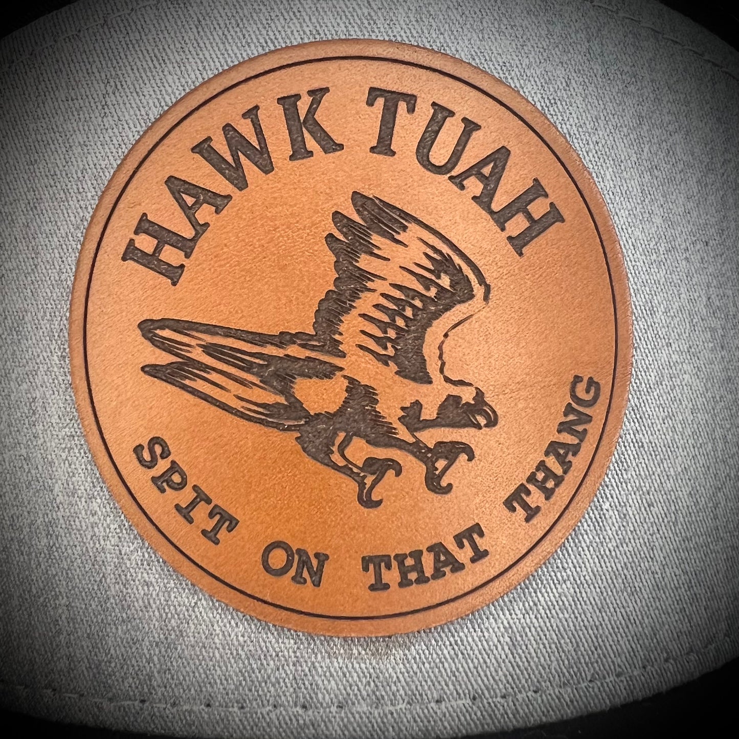 HAWK TUAH Leather Patch Hat