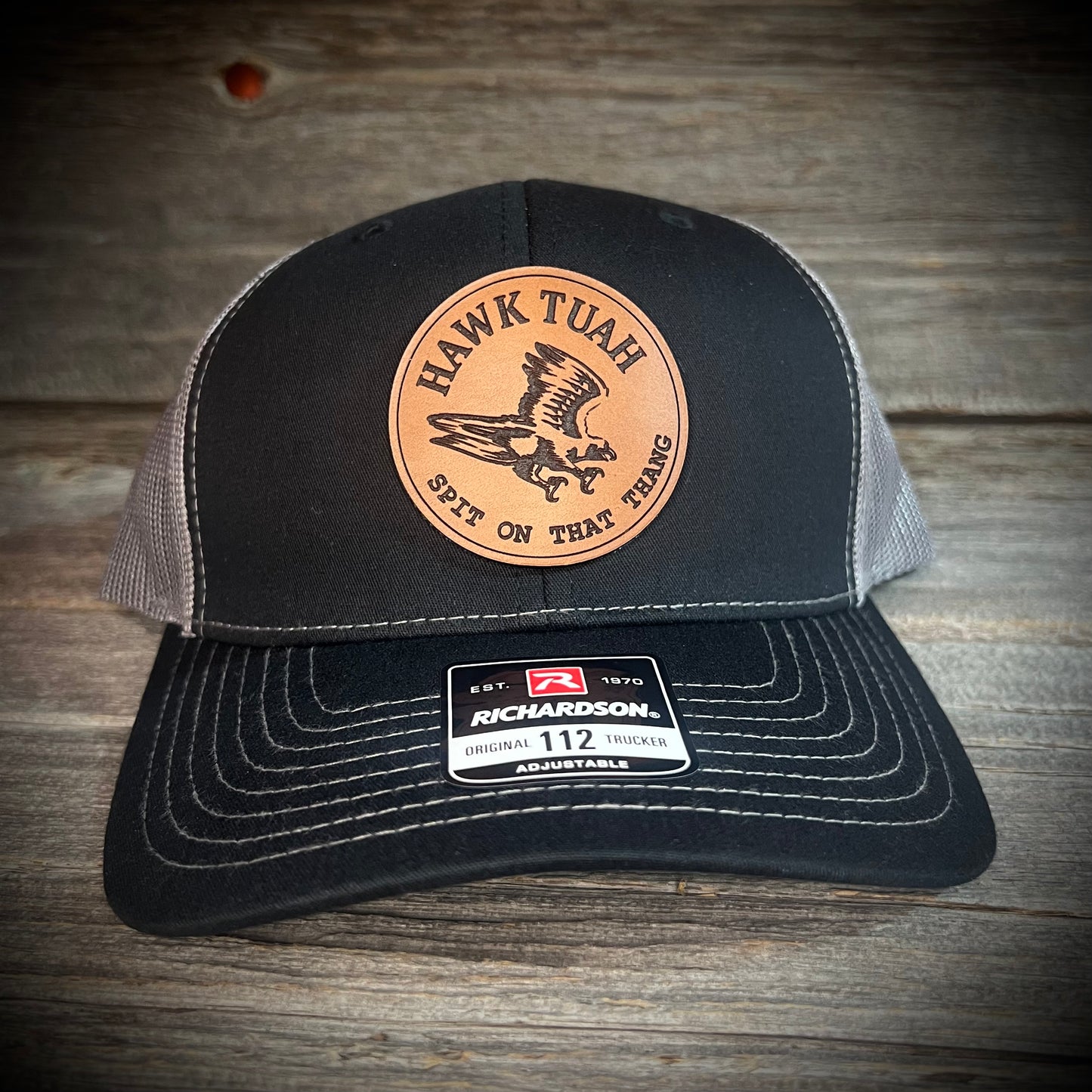 HAWK TUAH Leather Patch Hat