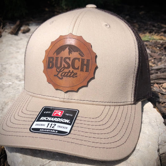 Busch Latte Leather Patch Hat