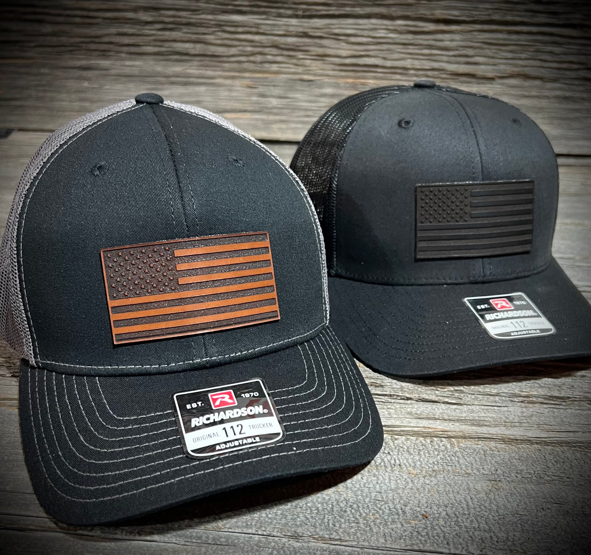 America - Land of the Free Because of the Brave Leather Patch Hat